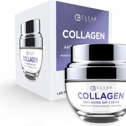 Collagen Daily Face Moisturizer - Moisturizing, Reduce Wrinkles & Fine Lines, Hydrating Day Cream - Cruelty Free Korean Skin Care for All Skin Types - 1.69 Oz / 50 ML