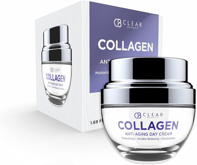 Collagen Daily Face Moisturizer - Moisturizing, Reduce Wrinkles & Fine Lines, Hydrating Day Cream - Cruelty Free Korean Skin Care for All Skin Types - 1.69 Oz / 50 ML