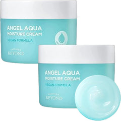 Angel Aqua Moisture Cream (10.1Fl Oz, Pack of 2) - Hydrating & Soothing Lightweight Face Moisturizer, Sleeping Mask. Korean Skin Care, Vegan. Chervil, Cica, Hyaluronic Acid, Panthenol.